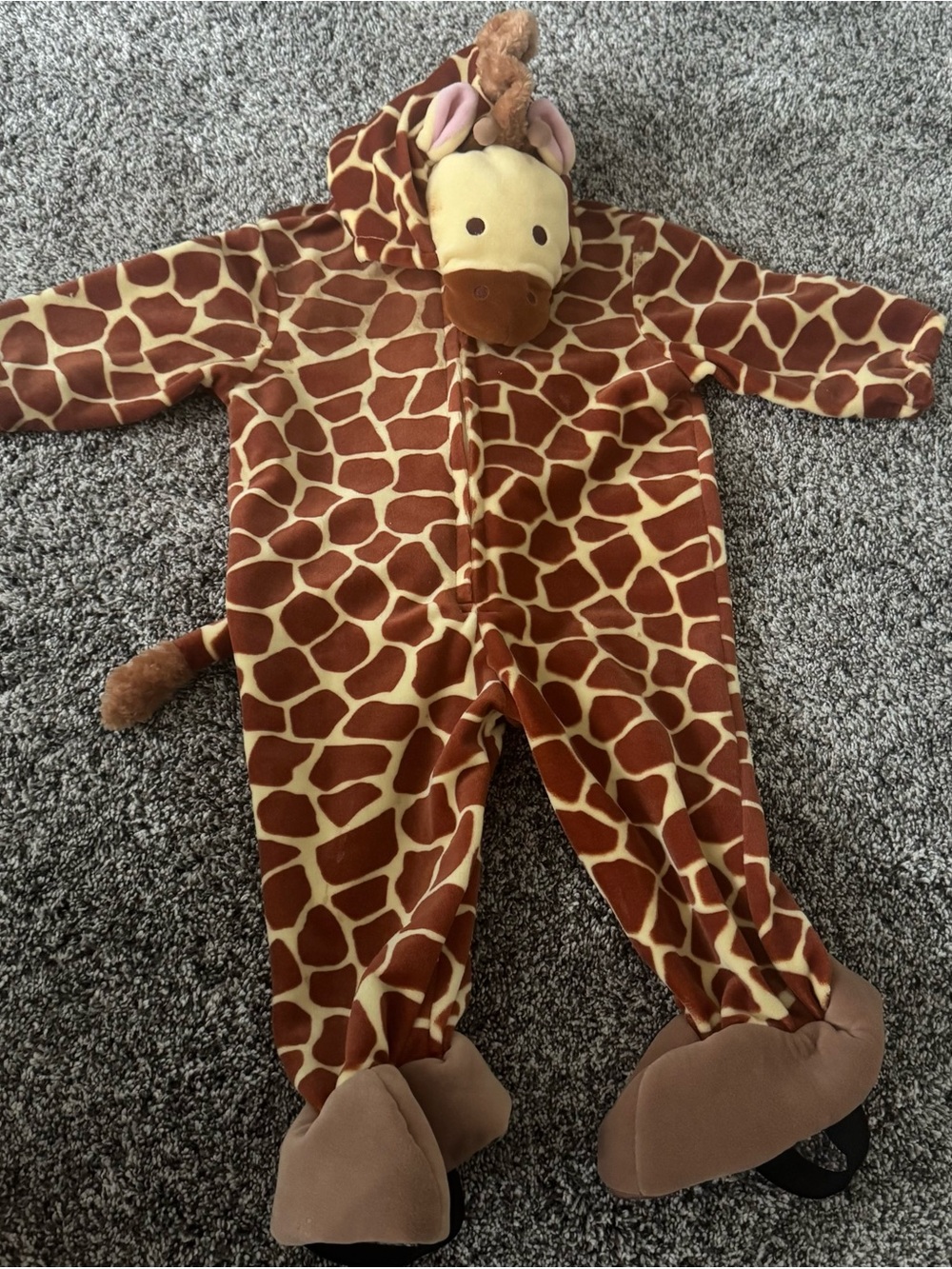 Giraffe Plush Hooded One-Piece for Kids - Brown